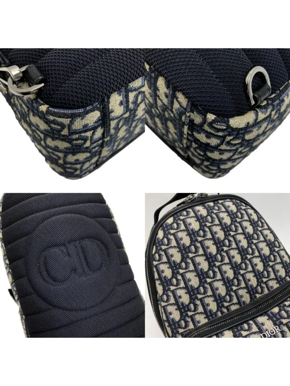 Dior Oblique Rider Sling Bag Navy Canvas Leather